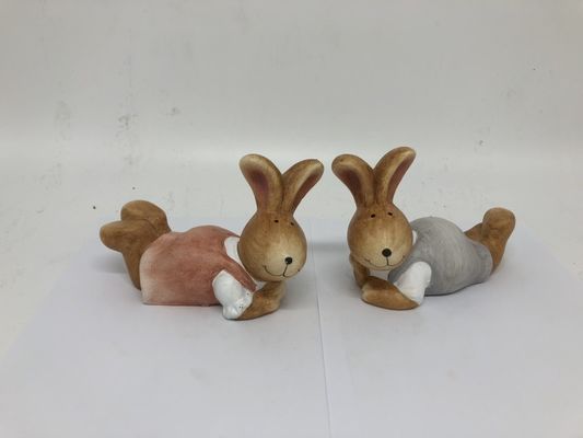 Polyresin Rabbit Figurine Home Resin Garden Decor Handmade Craft