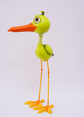 ODM Iron Metal Garden Ornaments Handmade Metal Big Green Bird