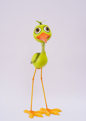 ODM Iron Metal Garden Ornaments Handmade Metal Big Green Bird