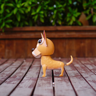 Puppy Metal Garden Ornaments Lifelike Sturdy Metal Dog Yard Art