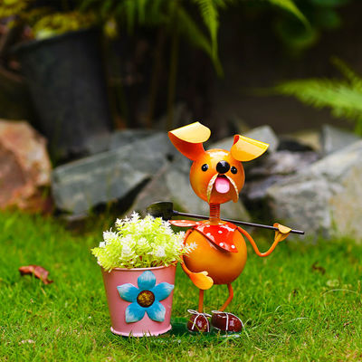 Handcrafted Metal Dogs Garden Ornaments With ODM/OEM Service