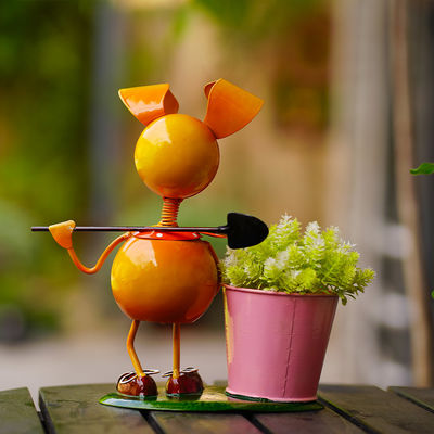 Handcrafted Metal Dogs Garden Ornaments With ODM/OEM Service