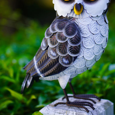 Lifelike Metal Yard Ornaments Customized Metal Owl Yard Art Creative