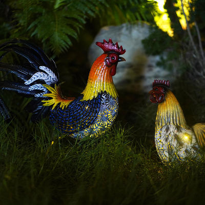 Chicken Solar Garden Ornament Multiple Solar Powered Outdoor Decor Medium