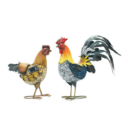 Chicken Solar Garden Ornament Multiple Solar Powered Outdoor Decor Medium