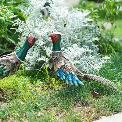 Lifelike Yard Art Metal Chicken Lawn Ornaments Lightweight Pieces