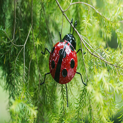 Unique Metal Yard Ornaments Medium Metal Garden Ladybugs Tree Decor