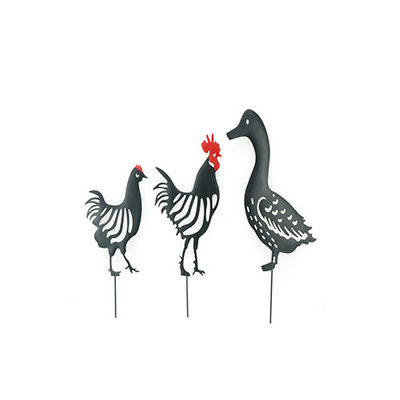 Metal Silhouette Animal Garden Ornament Customized Stakes Decor