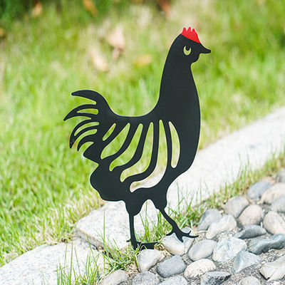 Metal Silhouette Animal Garden Ornament Customized Stakes Decor