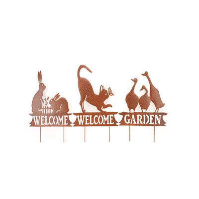 Animal Garden Ornament Metal Garden Stake Decor Silhouette Statues