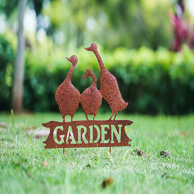Animal Garden Ornament Metal Garden Stake Decor Silhouette Statues