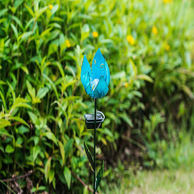 Small Solar Flower Garden Ornaments Multicolor IP44 Solar Powered Metal Flowers