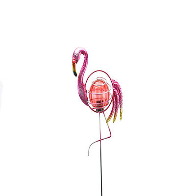 Outdoor Solar Powered Pink Flamingo Solar Garden Statue Lighting