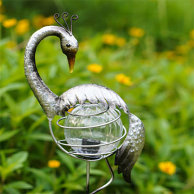 Lifelike Animals Solar Metal Garden Ornaments Powered Solar Lawn Ornaments