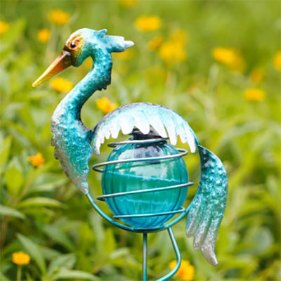 Outdoor Metal Solar Birds Ornaments Waterproof Solar Powered Ornaments