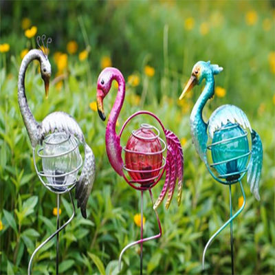 Lifelike Animals Solar Metal Garden Ornaments Powered Solar Lawn Ornaments