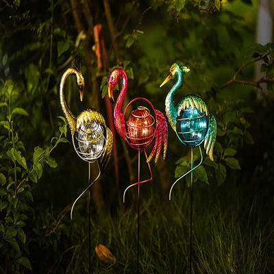 Outdoor Solar Powered Pink Flamingo Solar Garden Statue Lighting