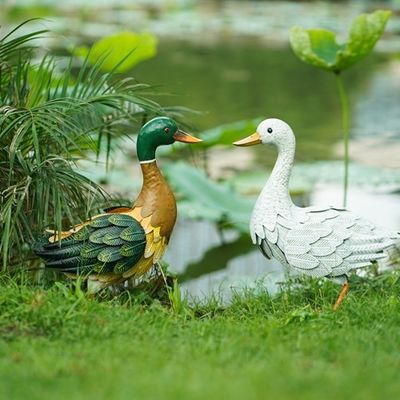 ODM Metal Duck Animal Garden Ornament Customized Rustproof BSCI