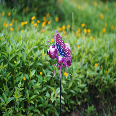 IP44 Metal Butterfly Solar Garden Ornaments Plug In LED Lamp