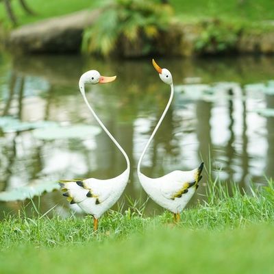 Custom Metal Goose Garden Ornament Rustproof Metal Animal Decor
