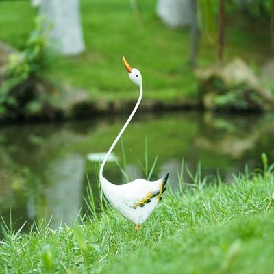 Custom Metal Goose Garden Ornament Rustproof Metal Animal Decor