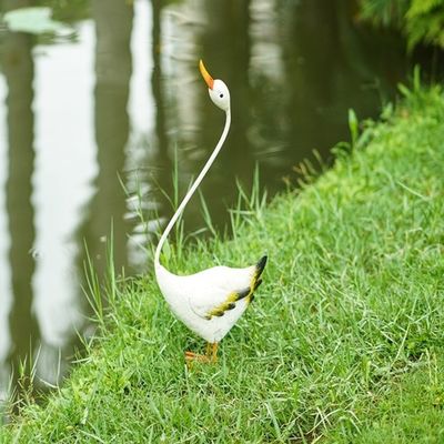 Custom Metal Goose Garden Ornament Rustproof Metal Animal Decor