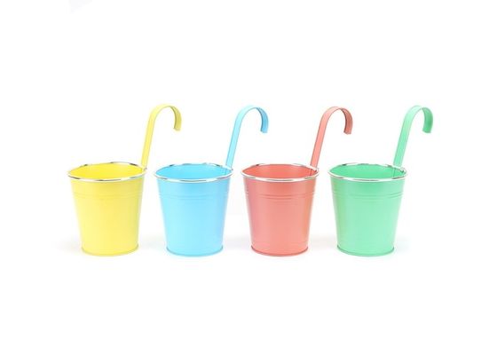 Metal Garden Ornaments 4 Pack Round Metal Planter Pot With Handles