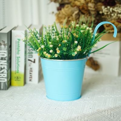 Metal Garden Ornaments 4 Pack Round Metal Planter Pot With Handles
