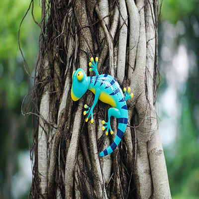 Unique Outdoor Metal Gecko Yard Art Decoration Easy Installation
