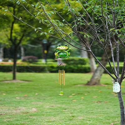 LED Solar Powered Wind Chime Multicolor Metal Solar Yard Ornaments