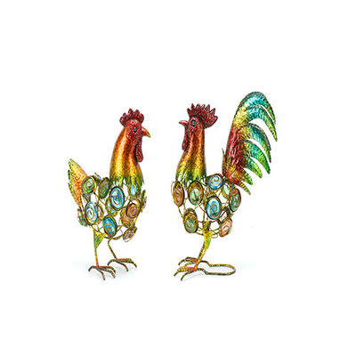 Metal Garden Cock Roosters Ornaments Crafts Decor For Courtyard Outdoor Statue