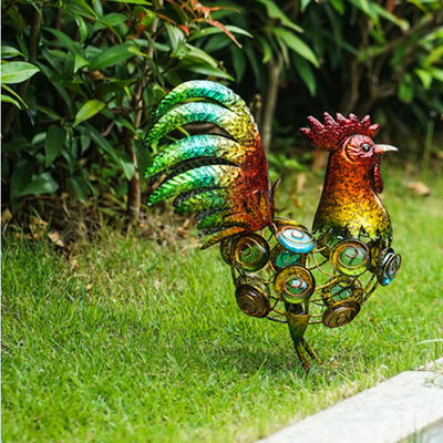 Metal Garden Cock Roosters Ornaments Crafts Decor For Courtyard Outdoor Statue