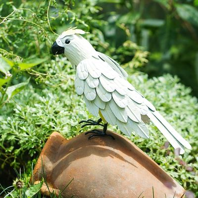 Multicolor Metal Bird Yard Ornaments Weatherproof Small Metal Animal Sculptures