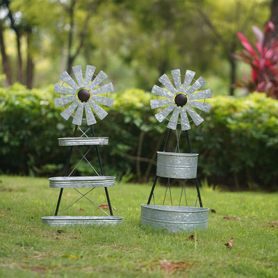 Metal Garden Ornaments DIY Minimalist Windmill Metal Shelf Decor