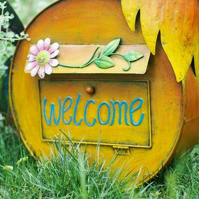 Creative DIY Animal Garden Ornament Handmade Metal Rooster Mailbox