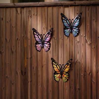 3D Metal Hanging Butterfly Wall Decor Gorgeous Multicolor For Home Yard