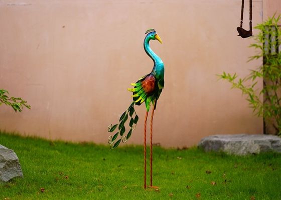 Sturdy Yard Metal Peacock Decor Garden Statue For Outdoor Bird Lawn