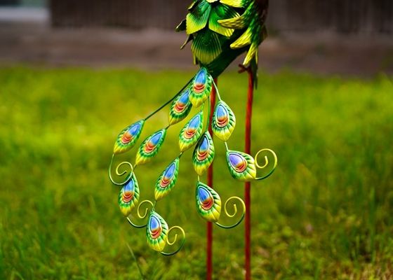 Sturdy Yard Metal Peacock Decor Garden Statue For Outdoor Bird Lawn