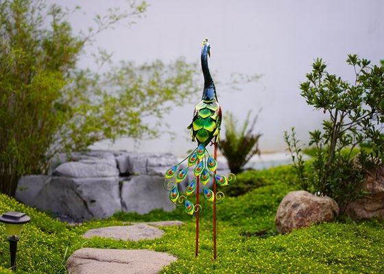 Sturdy Yard Metal Peacock Decor Garden Statue For Outdoor Bird Lawn