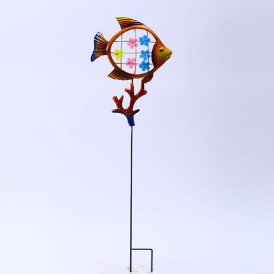 Durable Metal Yard Ornaments Art Small Handmade Hollow Out Fish