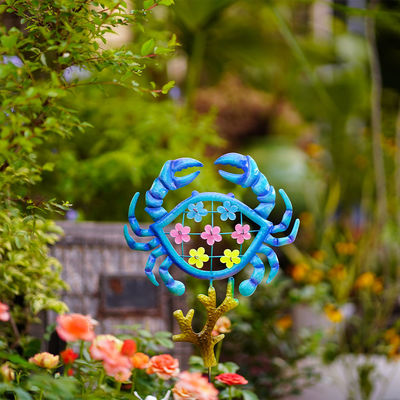 Animal Crab Metal Yard Ornaments For Home Decoration Easy Installation