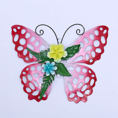 OEM / ODM Outdoor Metal Butterfly Garden Wall Art Rustproof Customized