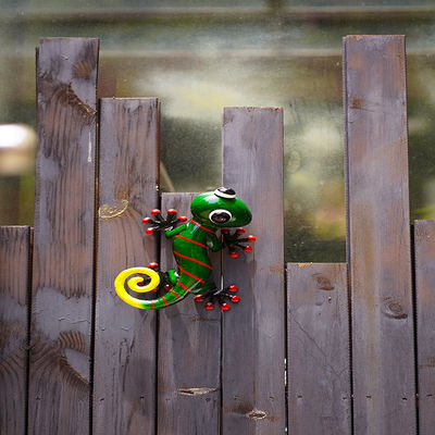 Colorful Outdoor Metal Lizard Wall Art Handicraft Metal Gecko Wall Art