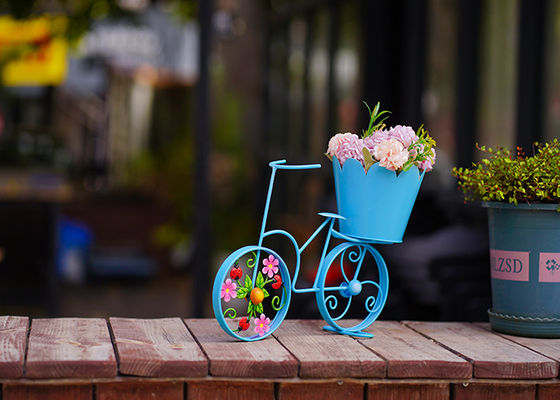 Customized Metal Bicycle Shape Garden Pot Home Decoration Multiple