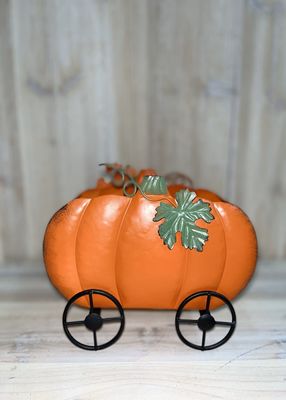Reusable Harvest Festival Decorations Waterproof Metal Pumpkin Carriage