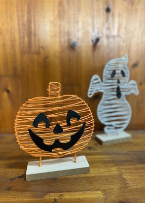 OEM / ODM Halloween Ornaments Ghost / Pumpkin Garden Ornament Metal