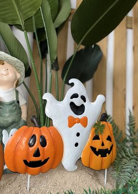 Homemade Metal Halloween Ornaments Decor Pumpkins And Ghosts