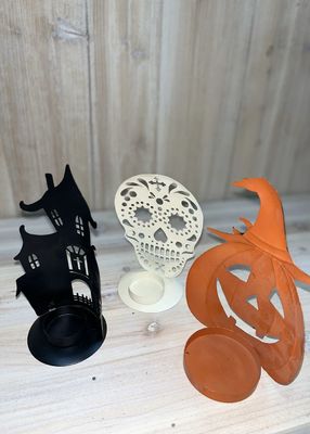 Small Metal Halloween Pumpkin Ornaments Candlestick Metal House Ornaments