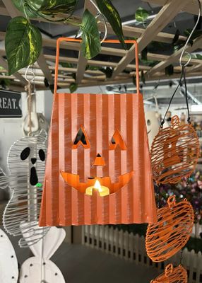 Decorative Halloween Ornaments Indoor / Outdoor Metal Jack-O-Lantern