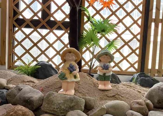 Multicolor Magnesium Oxide Garden Statue Furniture Handcraft Standing Childlike